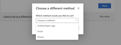 Image showing the choosing of an authentication method
